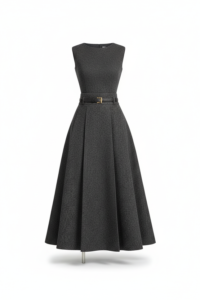 Jupe Longue Laine Plissée Élégante