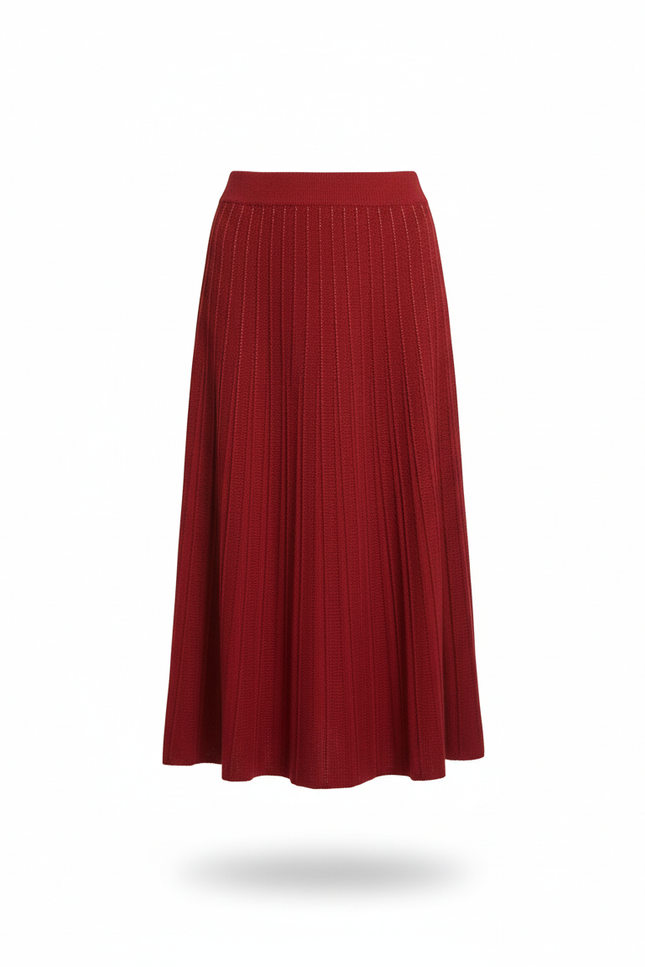 Jupe Longue Maille Plissée Élégante