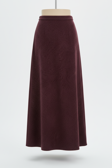 Jupe Longue Bordeaux Laine Chic