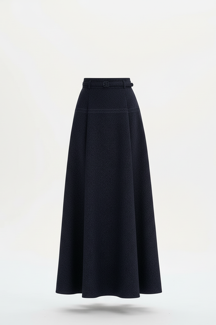 Jupe Longue Trapèze Bleue Marine Chic