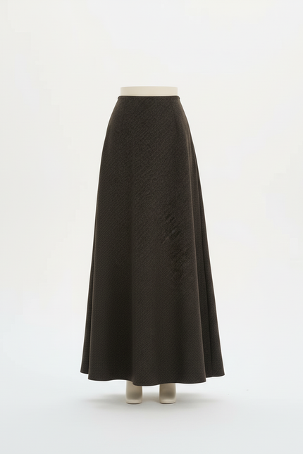 Jupe Longue Vert Foncé Évasée Décontractée