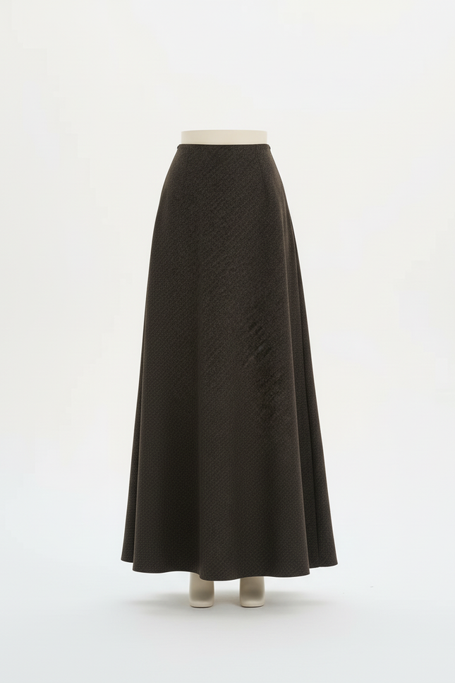 Jupe Longue Vert Foncé Évasée Décontractée