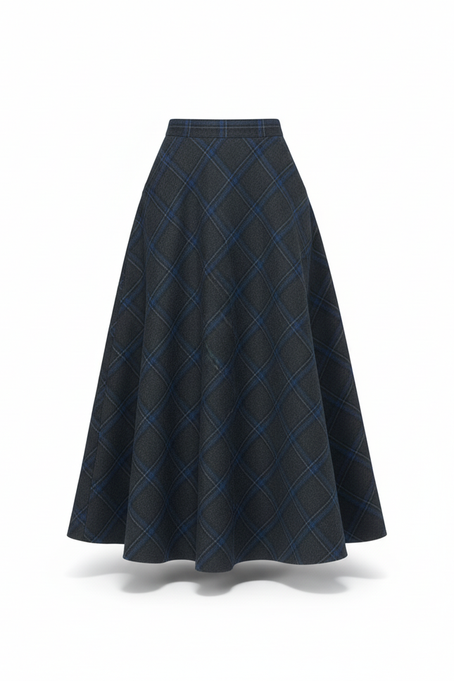 Jupe Longue Plaid Laine Chic