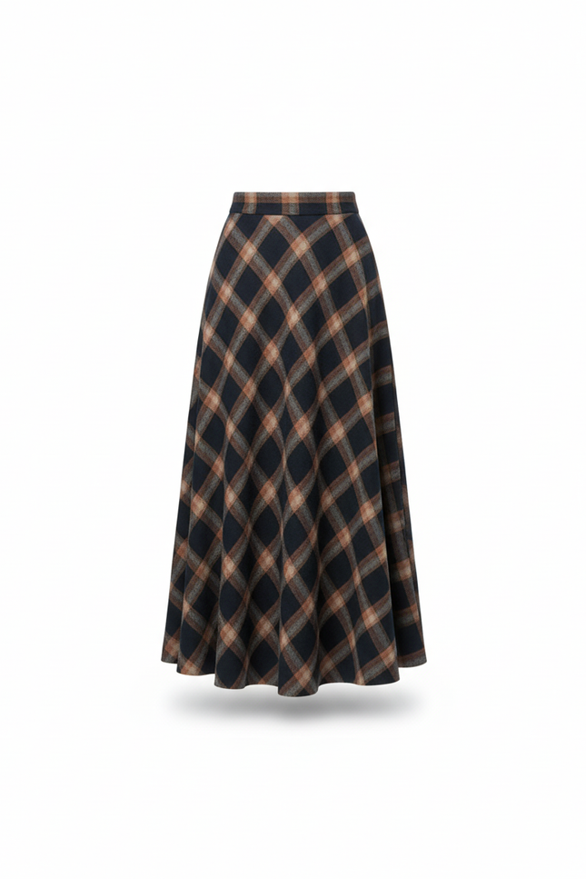 Jupe Longue Laine Écossaise Chic